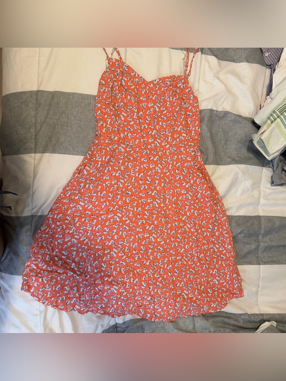 SO Orange Floral Spaghetti-Strap Mini Dress